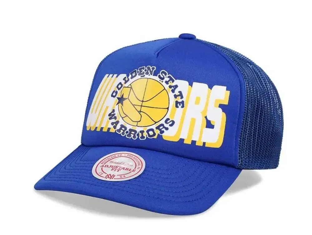 Mitchell & Ness Golden State Warriors NBA Billboard Trucker Snapback Hat Cap New